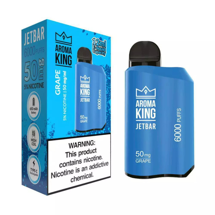 Disposable electronic cigarette Aroma King Jetbar Grape 6000 puffs