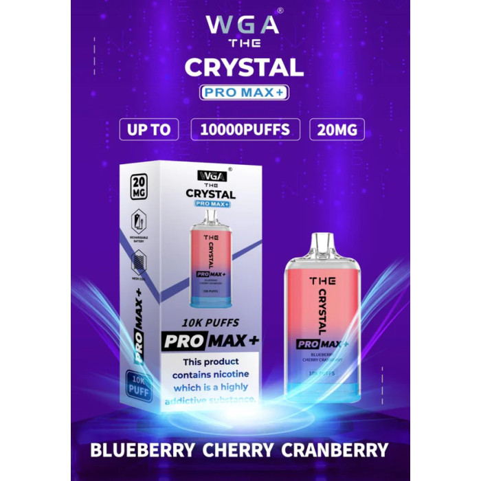 Disposable electronic cigarette Crystal Pro Max + (Crystal Pro Max +) Blueberry Cherry Cranberry - 10000 puffs