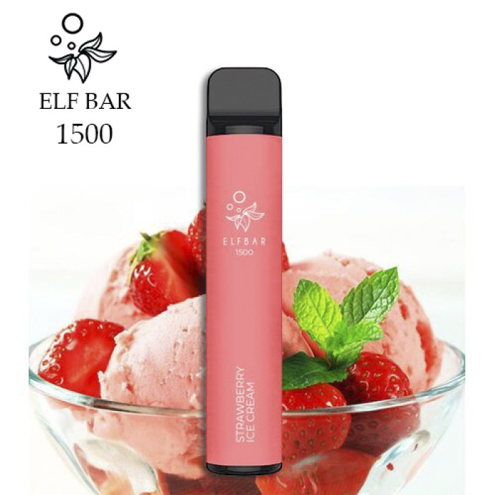 Disposable electronic cigarette Elf Bar Strawberry Ice Cream - 1500 puffs