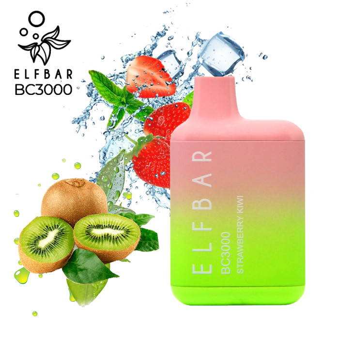 Одноразовая электронная сигарета Elf Bar (Эльф Бар) Strawberry Kiwi (Клубника Киви) - BC3000 тяг
