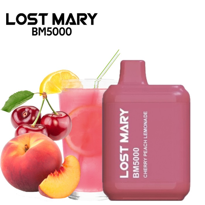 Одноразовая электронная сигарета Lost Mary (Лост Мери) BM 5000 Вишня Персик Лимонад (Cherry Peach Lemonade) - 5000 тяг